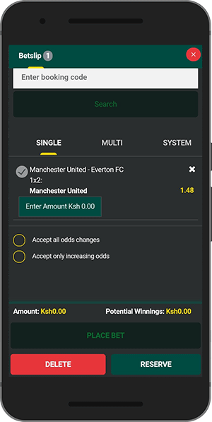 type of bets on screen